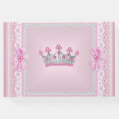 Princess Baby Shower Girl Pink Pearl Tiara Gästebuch (Rückseite)