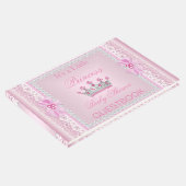 Princess Baby Shower Girl Pink Pearl Tiara Gästebuch (Ecke)