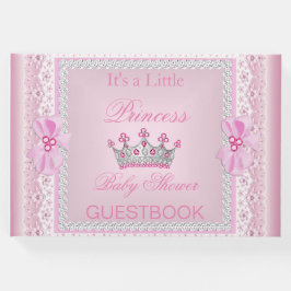 Princess Baby Shower Girl Pink Pearl Tiara Gästebuch
