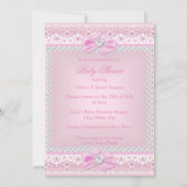 Princess Baby Shower Girl Pink Tiara Heart Blonde Einladung (Rückseite)