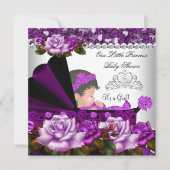 Princess Baby Shower Girl Plum Rose Einladung (Vorderseite)