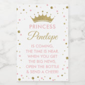 Princess Baby Shower Mini Weinflaschen Etiketten (Einzelnes Label)