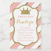 Princess Baby Shower Mini Weinflaschen Etiketten (Einzelnes Label)