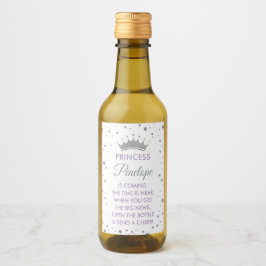 Princess Baby Shower Mini Weinflaschen Etiketten