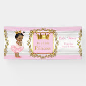 Princess Baby Shower Pink Gold White Ethnic Banner (Horizontal)