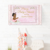 Princess Baby Shower Tiara Pink Ethnic Banner (Insitu)