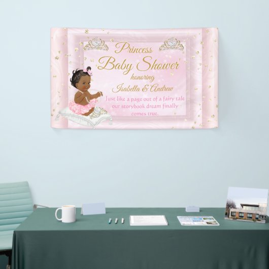 Princess Baby Shower Tiara Pink Ethnic Banner (Messeveranstaltung)