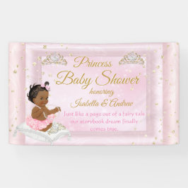 Princess Baby Shower Tiara Pink Ethnic Banner