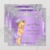 Princess Baby Showroom Lilac Wonderland Blonde Bab Einladung (Vorne/Hinten)