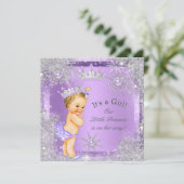 Princess Baby Showroom Lilac Wonderland Blonde Bab Einladung (Stehend Vorderseite)