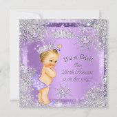 Princess Baby Showroom Lilac Wonderland Blonde Bab Einladung (Vorderseite)