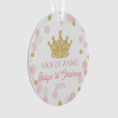 Princess Baby's 1. Christmas Pink Gold Foto Ornament (Vorderseite)