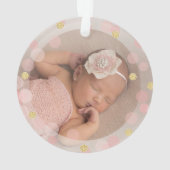 Princess Baby's 1. Christmas Pink Gold Foto Ornament (Rückseite)