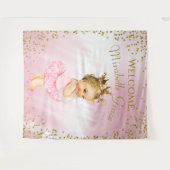 Princess Ballerina Babydusche Hintergrund Blonde Wandteppich (Vorderseite (Horizontal))