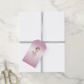 Princess Ballerina Babydusche Personalisiert rosa Geschenkanhänger (Mit Garn)