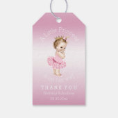 Princess Ballerina Babydusche Personalisiert rosa Geschenkanhänger (Rückseite)
