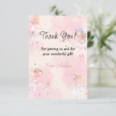 Princess Ballerina Birthday Dankeskarte (Stehend Vorderseite)