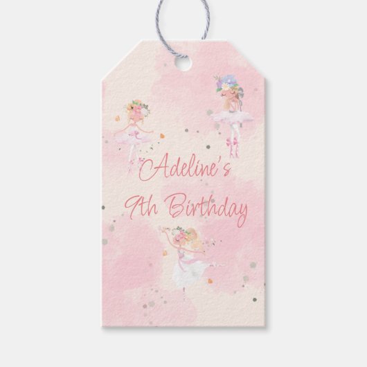 Princess Ballerina Birthday Gift Tags Geschenkanhänger (Vorderseite)
