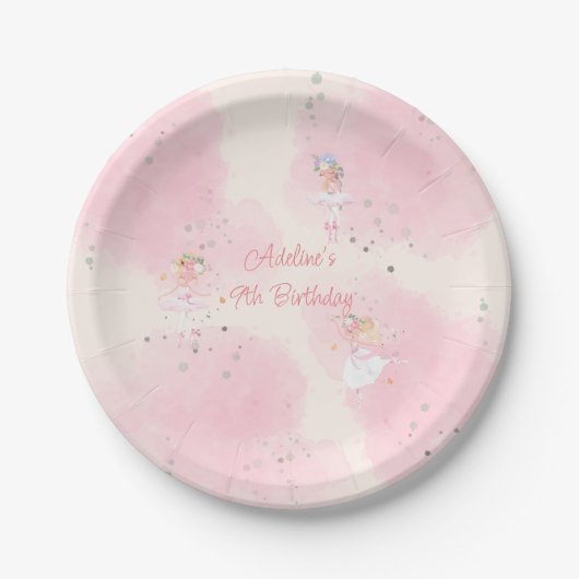 Princess Ballerina Birthday Paper Party Teller (Vorderseite)