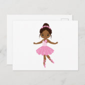 Princess Ballerina Einladungspostkarte (Vorne/Hinten)