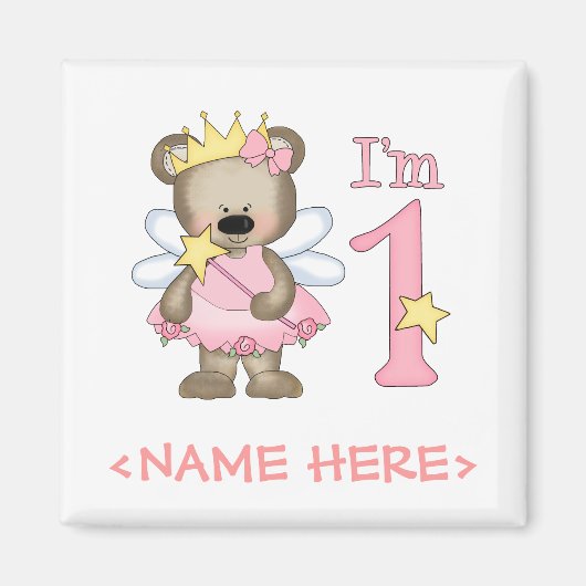 Princess Bear 1. Geburtstag Magnet (Vorne)