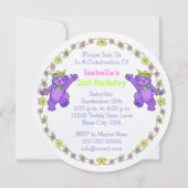 Princess Bear 2. Geburtstag Party Custom Einladung (Rückseite)