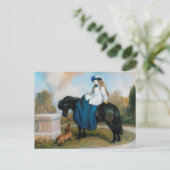 Princess Beatrice auf Pferderückseite & Dackel Postkarte (Stehend Vorderseite)