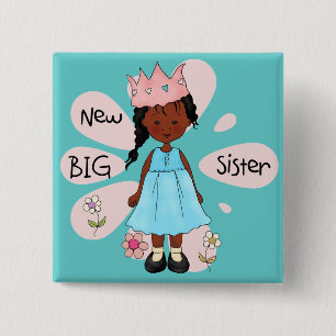 Princess Big Sister African American Button