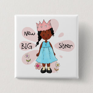Princess Big Sister African American Button