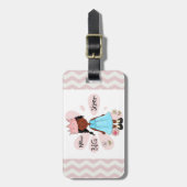 Princess Big Sister African American Gepäckanhänger (Vorderseite vertikal)