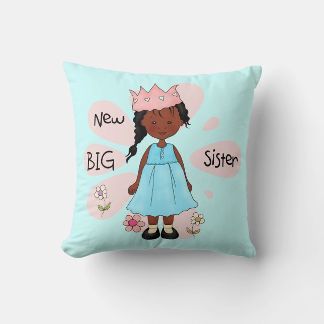 Princess Big Sister African American Kissen (Vorderseite)