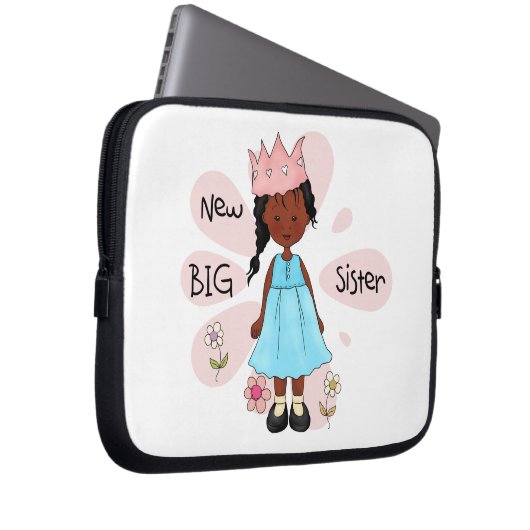 Princess Big Sister African American Laptopschutzhülle (Vorne Rechts)