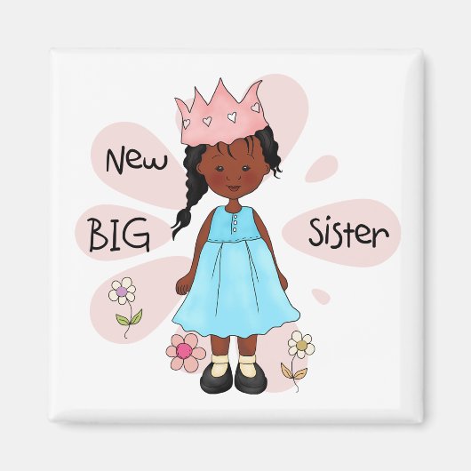 Princess Big Sister African American Magnet (Vorne)