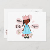 Princess Big Sister African American Postkarte (Vorne/Hinten)