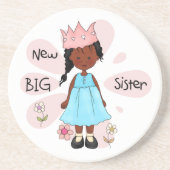 Princess Big Sister African American Sandstein Untersetzer (Vorne)