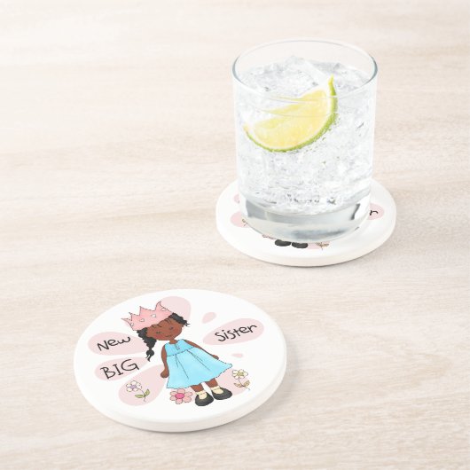 Princess Big Sister African American Sandstein Untersetzer (Seite)