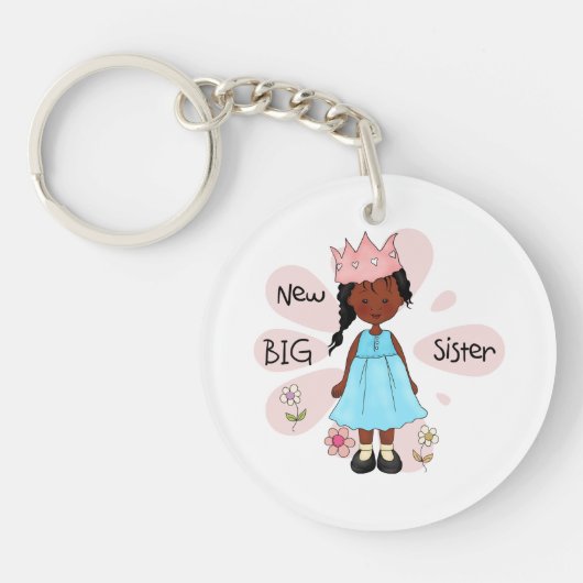 Princess Big Sister African American Schlüsselanhänger (Vorderseite)