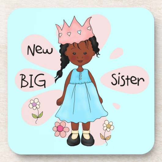 Princess Big Sister African American Untersetzer (Vorderseite)