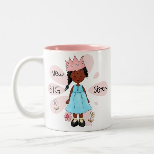 Princess Big Sister African American Zweifarbige Tasse (Links)