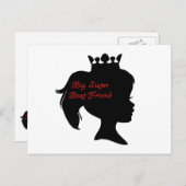 Princess Big Sister Best Friend Postkarte (Vorne/Hinten)