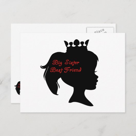 Princess Big Sister Best Friend Postkarte (Vorne/Hinten)