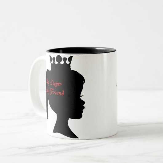 Princess Big Sister Best Friend Zweifarbige Tasse (Vorderseite Links)