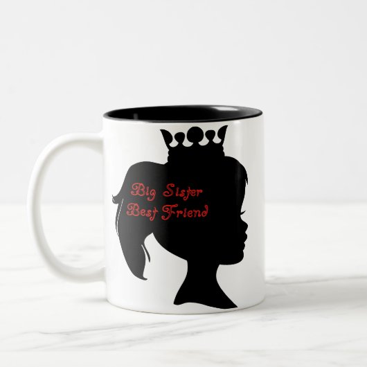 Princess Big Sister Best Friend Zweifarbige Tasse (Links)