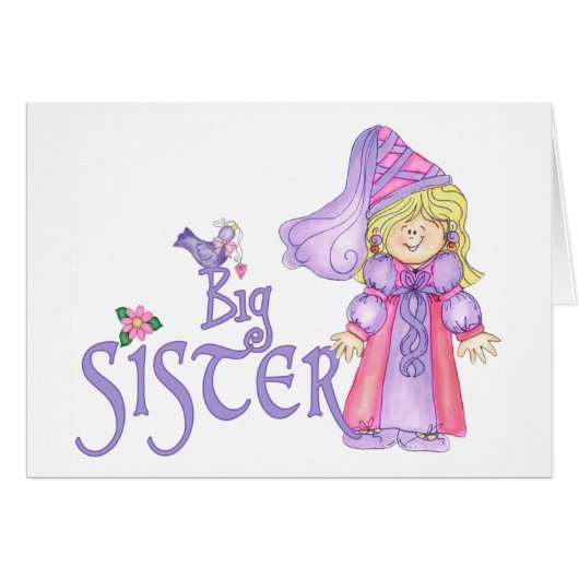 Princess Big Sister Blank Card (Vorderseite (Horizontal))