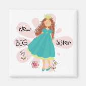 Princess Big Sister Brown Hair Magnet (Vorne)
