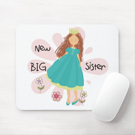Princess Big Sister Brown Hair Mousepad (Mit Mouse)