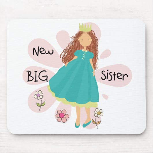 Princess Big Sister Brown Hair Mousepad (Vorne)