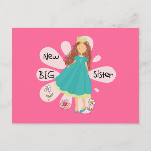 Princess Big Sister Brown Hair Postkarte