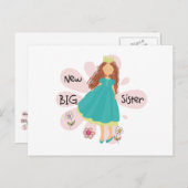 Princess Big Sister Brown Hair Postkarte (Vorne/Hinten)