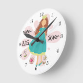 Princess Big Sister Brown Hair Runde Wanduhr (Winkel)